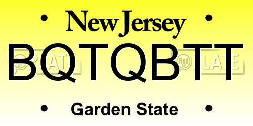 BQTQBTT New Jersey License Plate