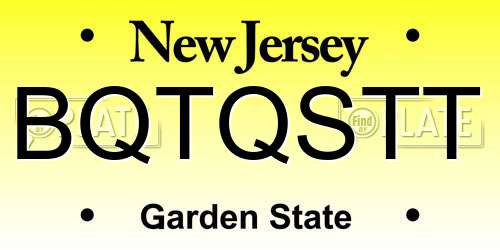 BQTQSTT New Jersey License Plate
