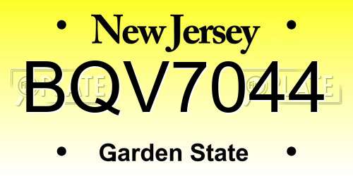 BQV7044 New Jersey License Plate