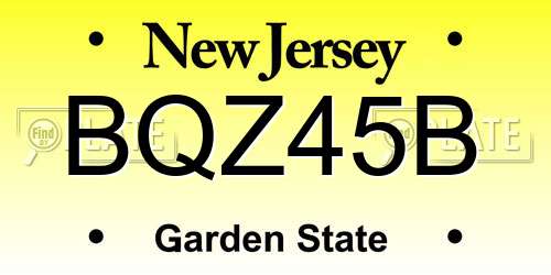 BQZ45B New Jersey License Plate