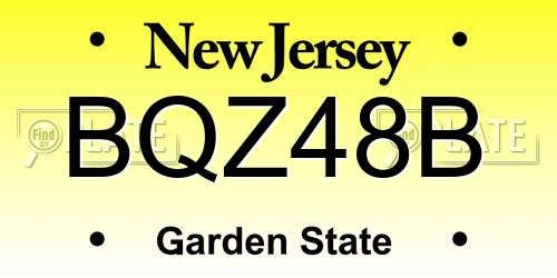 BQZ48B New Jersey License Plate