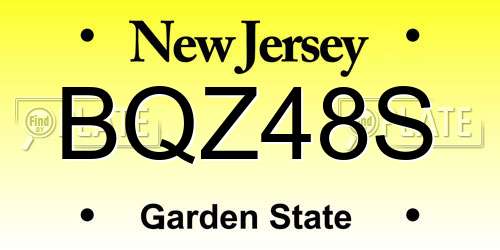 BQZ48S New Jersey License Plate