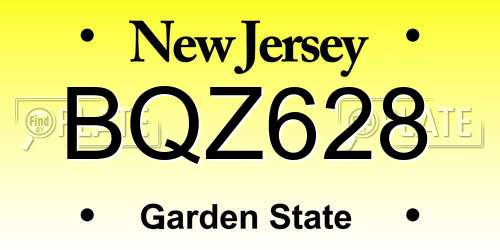 BQZ628 New Jersey License Plate