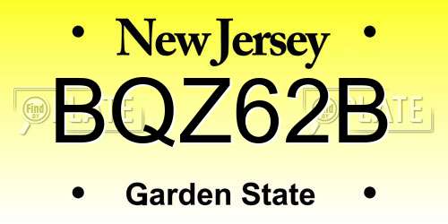 BQZ62B New Jersey License Plate