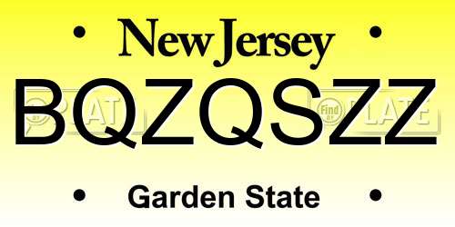 BQZQSZZ New Jersey License Plate