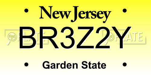 BR3Z2Y New Jersey License Plate