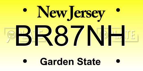 BR87NH New Jersey License Plate