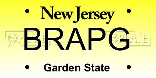 BRAPG New Jersey License Plate