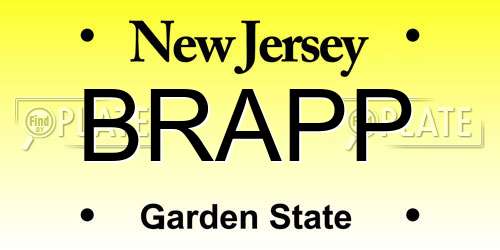 BRAPP New Jersey License Plate