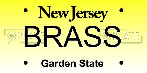 BRASS New Jersey License Plate