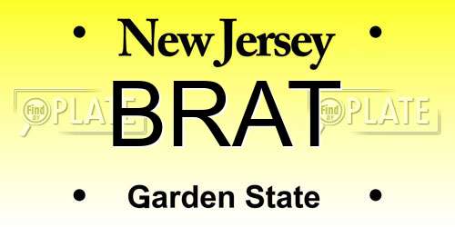 BRAT New Jersey License Plate