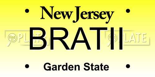 BRATII New Jersey License Plate