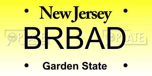 BRBAD New Jersey License Plate