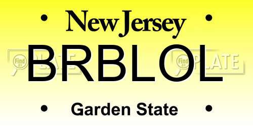BRBLOL New Jersey License Plate
