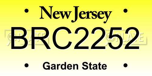 BRC2252 New Jersey License Plate