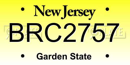 BRC2757 New Jersey License Plate