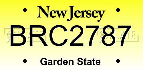 BRC2787 New Jersey License Plate