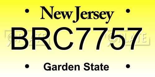 BRC7757 New Jersey License Plate