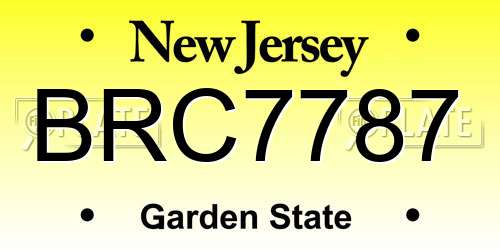 BRC7787 New Jersey License Plate