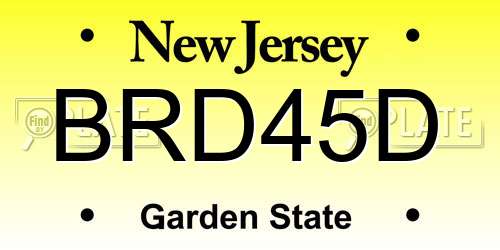 BRD45D New Jersey License Plate