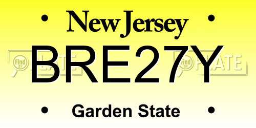 BRE27Y New Jersey License Plate