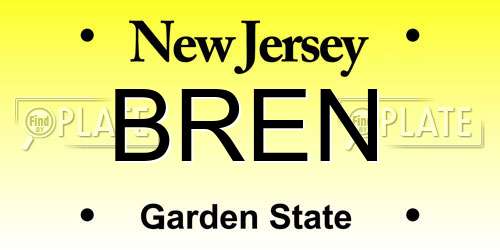 BREN New Jersey License Plate