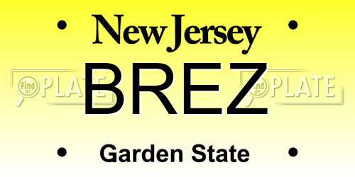 BREZ New Jersey License Plate