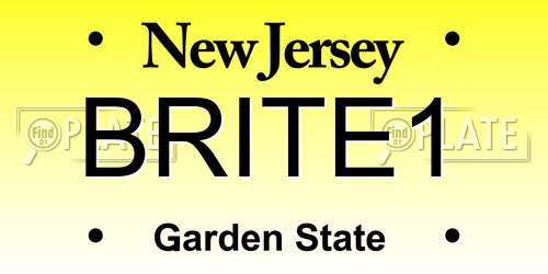 BRITE1 New Jersey License Plate