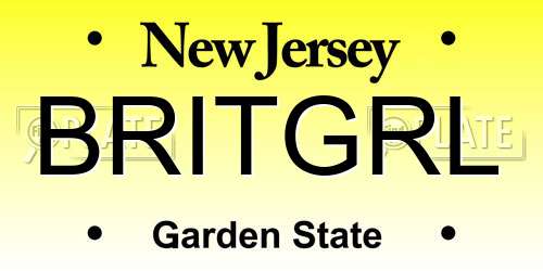 BRITGRL New Jersey License Plate