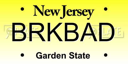 BRKBAD New Jersey License Plate