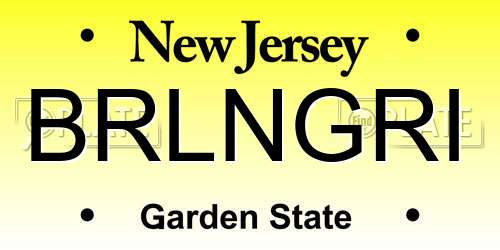 BRLNGRI New Jersey License Plate
