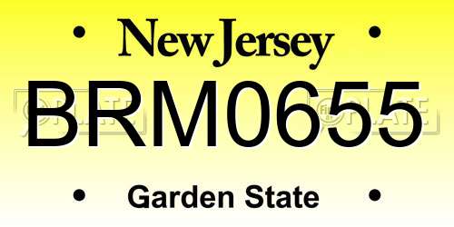 BRM0655 New Jersey License Plate