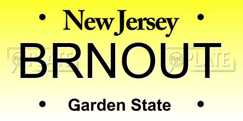 BRNOUT New Jersey License Plate