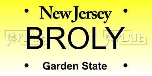 BROLY New Jersey License Plate