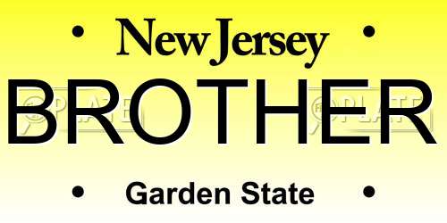 BROTHER New Jersey License Plate
