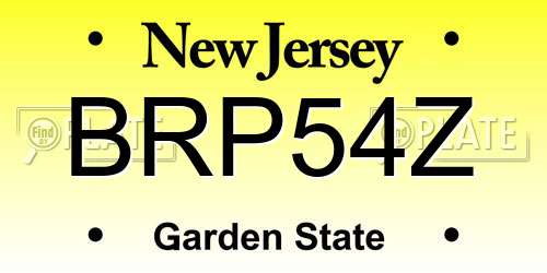 BRP54Z New Jersey License Plate