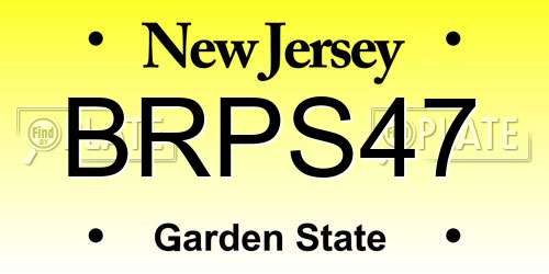 BRPS47 New Jersey License Plate