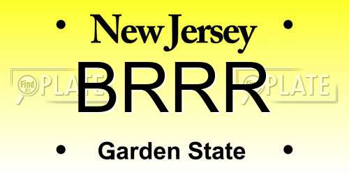 BRRR New Jersey License Plate