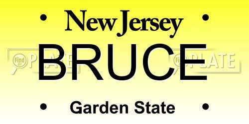 BRUCE New Jersey License Plate