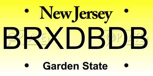 BRXDBDB New Jersey License Plate