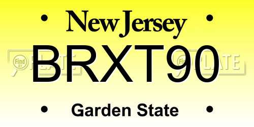 BRXT90 New Jersey License Plate