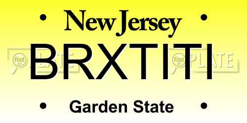 BRXTITI New Jersey License Plate
