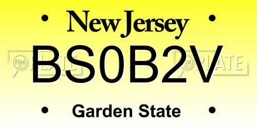 BS0B2V New Jersey License Plate