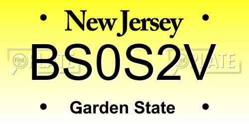 BS0S2V New Jersey License Plate