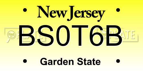 BS0T6B New Jersey License Plate