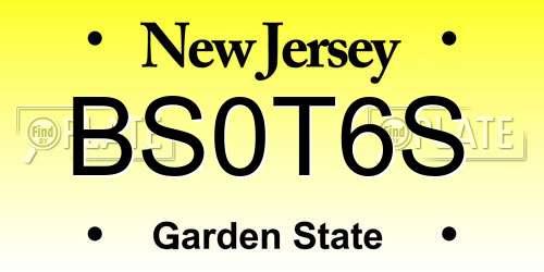 BS0T6S New Jersey License Plate