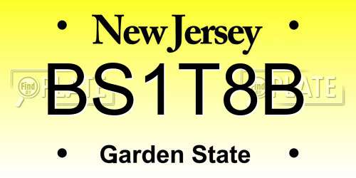 BS1T8B New Jersey License Plate