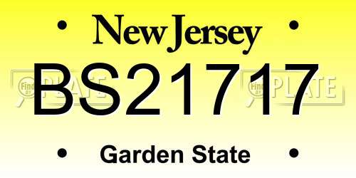 BS21717 New Jersey License Plate