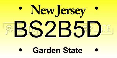 BS2B5D New Jersey License Plate