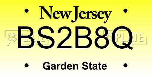 BS2B8Q New Jersey License Plate